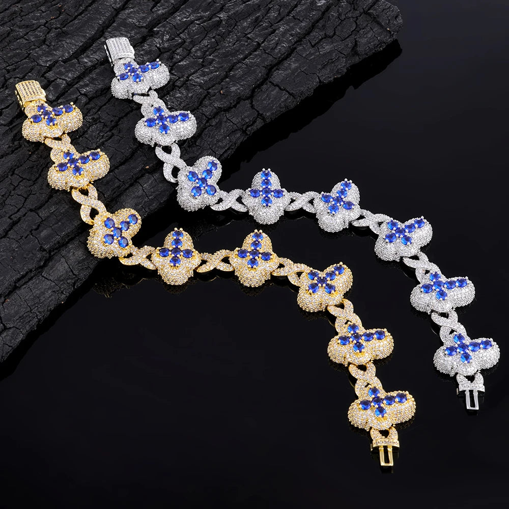 Iced cross bracelet