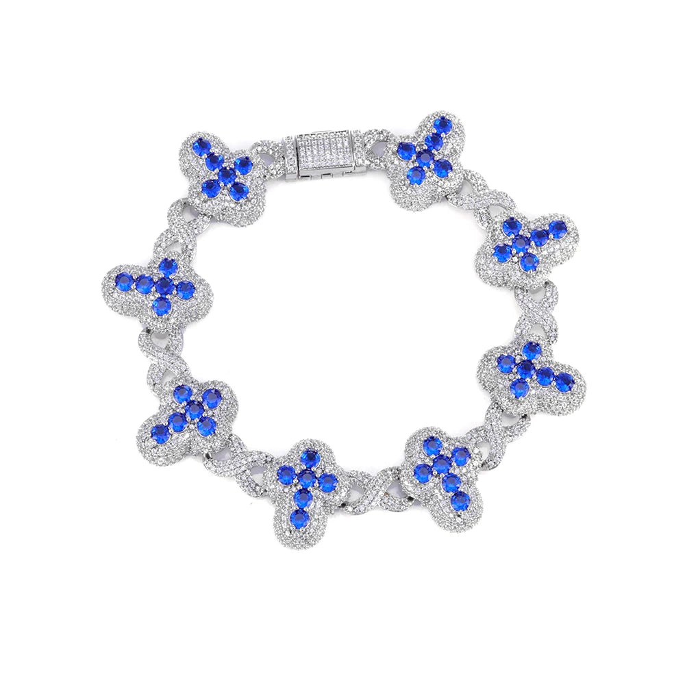 Iced cross bracelet