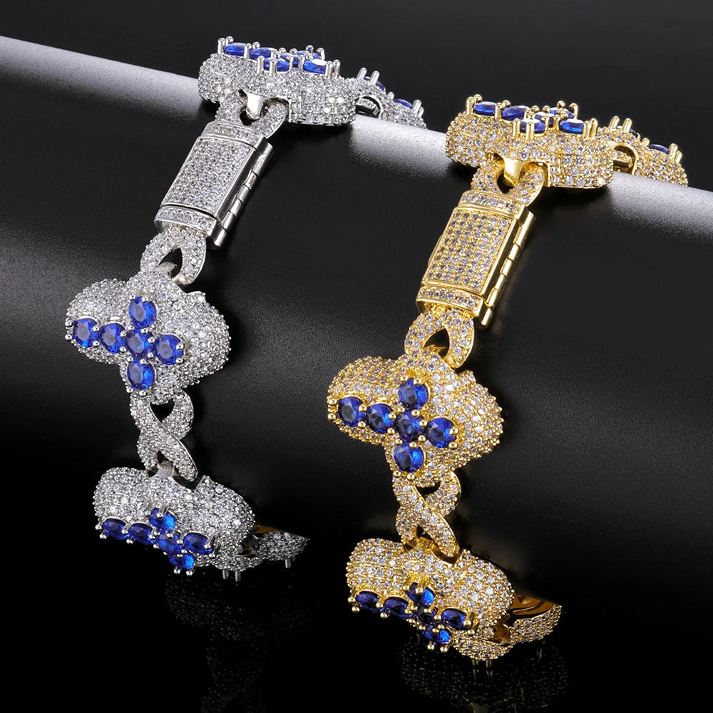 Iced cross bracelet