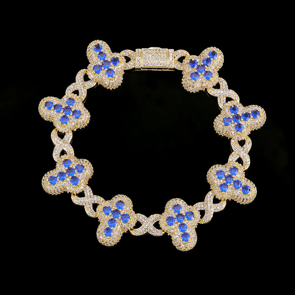 Iced cross bracelet