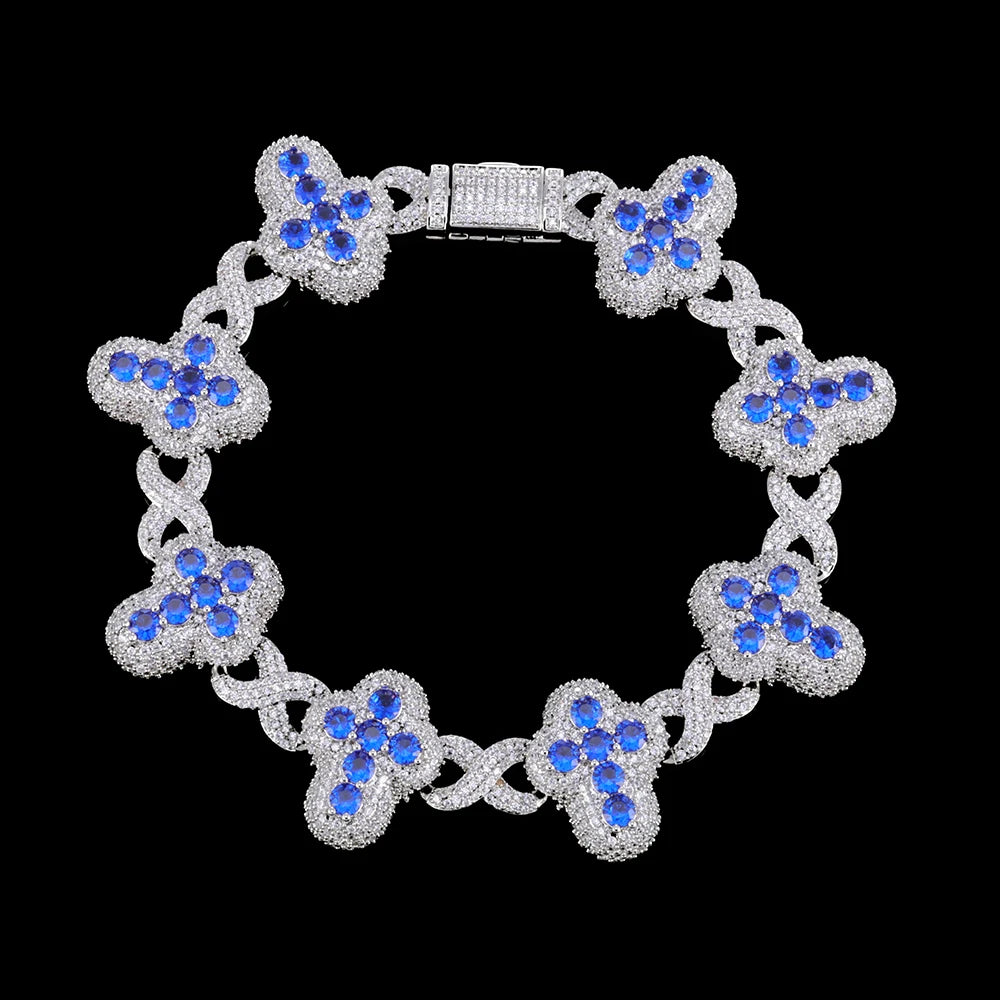 Iced cross bracelet